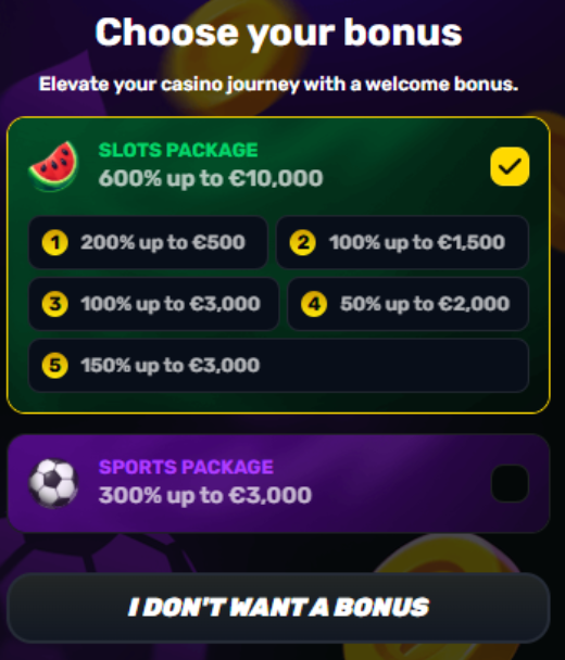 Wino Casino login